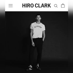 HIRO CLARK sizeM White T Shirt w/ Brooklyn Spelt Across The Chest